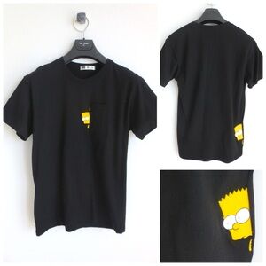 EUC Men’s Size Small The Simpsons Theme Graphic Tee 100% Cotton In Black/Yellow